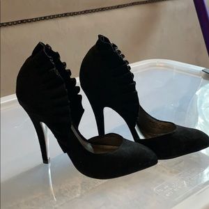 Sexy black suede heels
